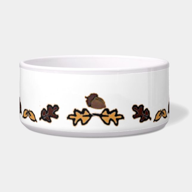 Tigela figdewdrop Leaves & Acorns Ceramic Pet Bowl (Frente)