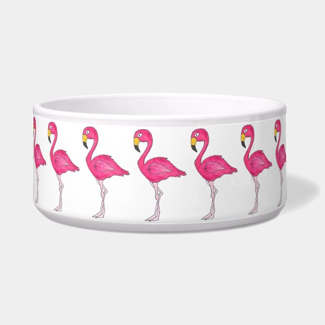 Tigela Flamingo Flamingos, Pássaro Pet Bowl, cor-de-rosa  (Frente)