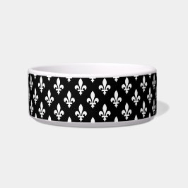 Tigela Fleur de Lis Pattern, Royal French, branco a preto