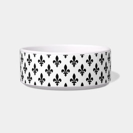 Tigela Fleur de Lis Pattern, Royal French, preto em branc