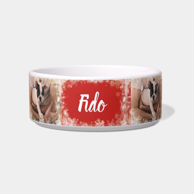 Tigela Floco de neve de Natal Personalizado (Frente)