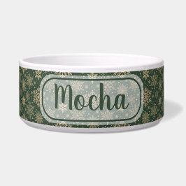 Tigela Floco de Neve Verde e Dourado Personalizado