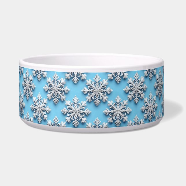 Tigela Flocos de neve azuis 3d (Frente)