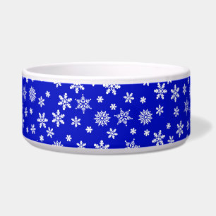 Tigela Flocos de neve brancos em fundo azul