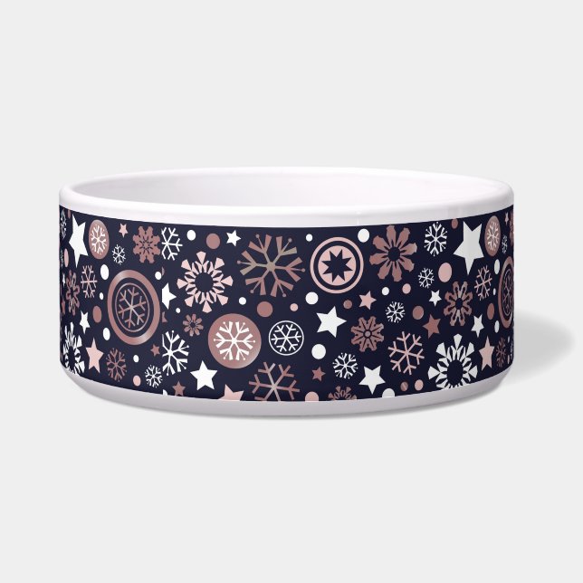 Tigela Flocos de neve de inverno metálicos-cor-de-rosa-es (Frente)