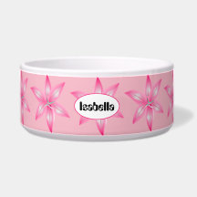 Flor Rosa Qualquer Nome Dog Bowl