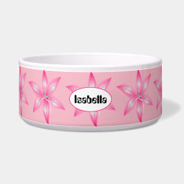 Tigela Flor Rosa Qualquer Nome Dog Bowl