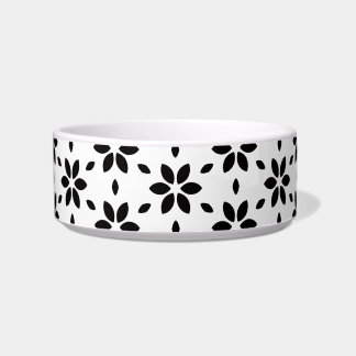 Tigela Floral Abstrato Preto e Branco Moderno