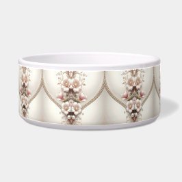 Tigela Floral and Pearl Embellishments Pet Bowl