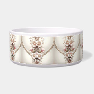 Tigela Floral and Pearl Embellishments Pet Bowl