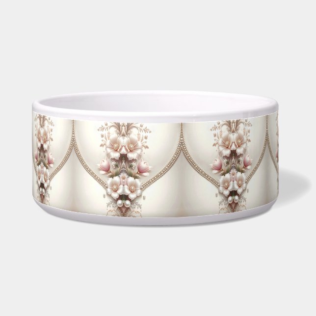 Tigela Floral and Pearl Embellishments Pet Bowl (Esquerda)
