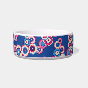 Tigela Floral Azul Retro