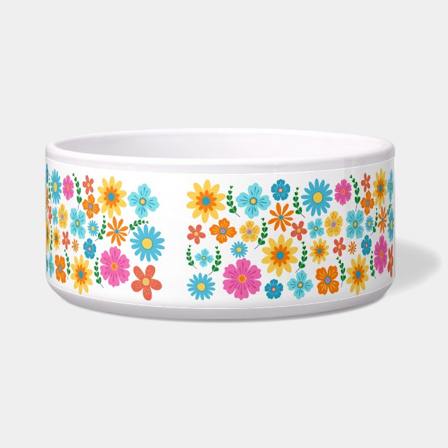 Tigela Floral Ceramic Pet Bowl (Direita)