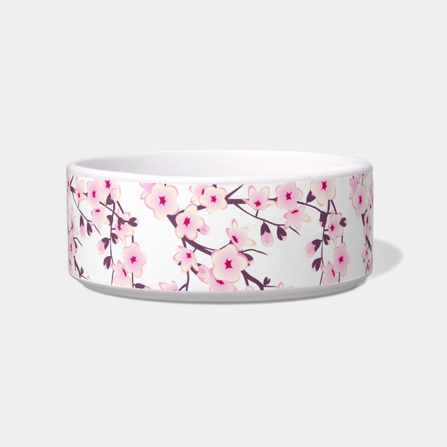 Tigela Floral Cherry Blossoms White Bowl Rosa (Frente)