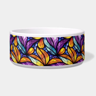 Tigela Floral de Vidro Manchado Vibrante: Design colorido