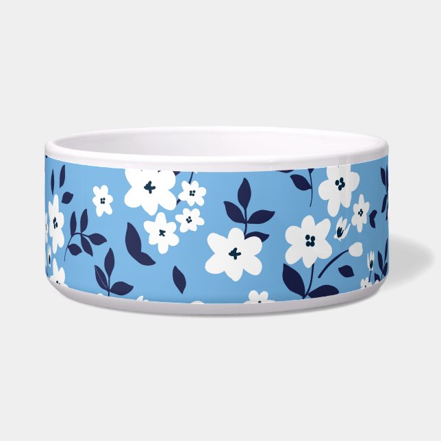 Tigela Flores Azuis, Brancas: Vintage (Frente)