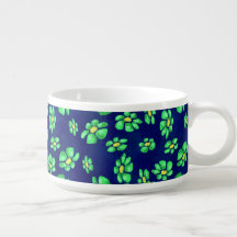 Flores Brancas Verdes Aspiram em Fundo Azul