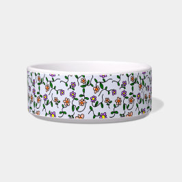 Tigela Flores Coloridas, Padrão Floral, Verdura, Boho