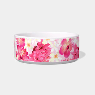 Tigela Flores cor-de-rosa e brancas tropicais