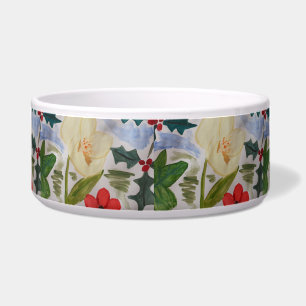 Tigela Flores de inverno e Holly Pet Bowl