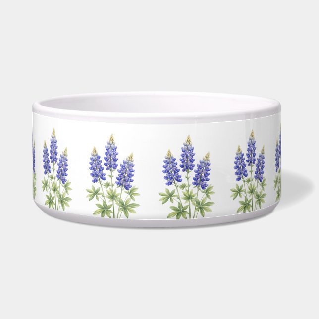 Tigela Flores de Lupino Bluebonnets do Texas Pet (Frente)