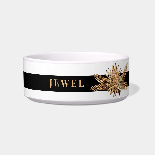 Tigela Flores de Ouro de luxo personalizadas (Frente)