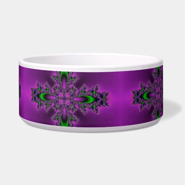 Tigela Flores em preto verde roxo (Frente)