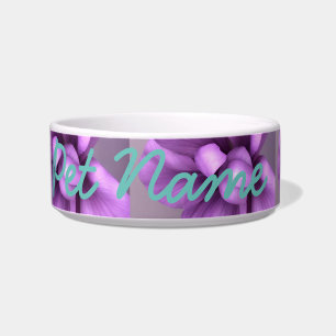 Tigela Flores Púrpuras PET personalizáveis com azul