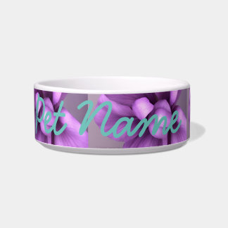 Tigela Flores Púrpuras PET personalizáveis com azul