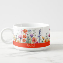 Flores Selvagens em Aquarela Vibrante Macarrão Ram