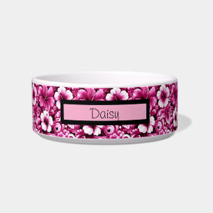 Tigela Flores tropicais havaianas Hibiscus cor-de-rosa br