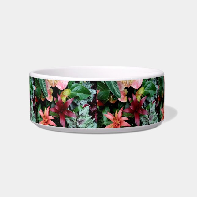Tigela Flores tropicais Pet Bowl cerâmica (Frente)