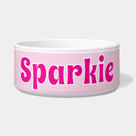 Tigela Fofa personalizável rosa divertido cachorro gato a