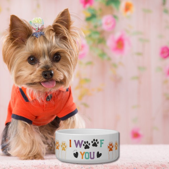 Tigela Folhas de Cachorro Engraçadas (Criador carregado)