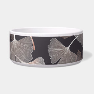 Tigela Folhas de Ginkgo: padrão natural elegante.
