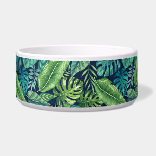 Tigela Folhas Tropicais de Palma Verde e Teal Banana Mons