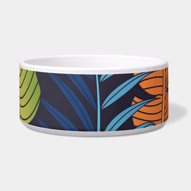 Tigela Folhas tropicais, padrão floral sem costura. (Frente)
