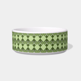 Tigela Forest Green Square and Diamond Checkered Pattern