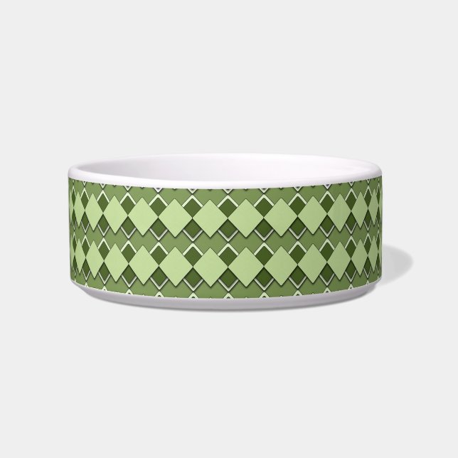 Tigela Forest Green Square and Diamond Checkered Pattern (Frente)
