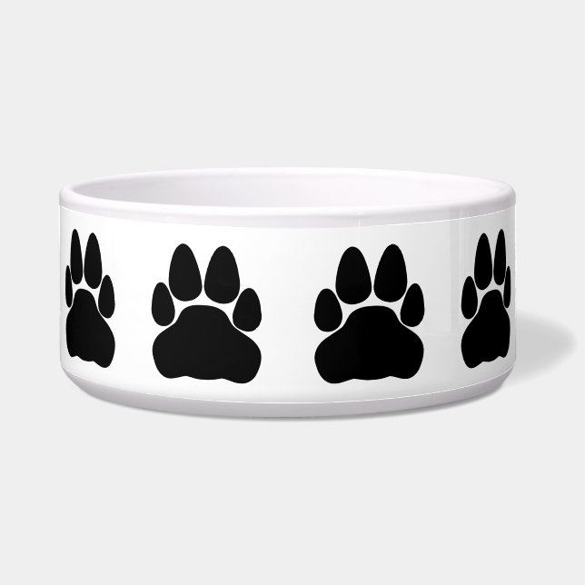 Tigela Forma de Impressão de Pata de Gato Preto (Frente)