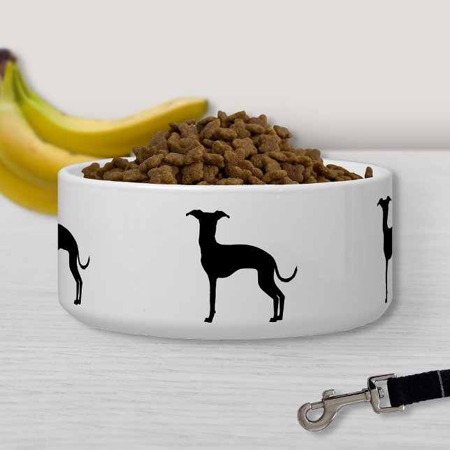 Tigela Formas de Cachorro de Greyhound Italiano Preto (Ou (Criador carregado)