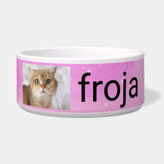 Tigela Foto de Cat Personalizada com Nome Personalizado