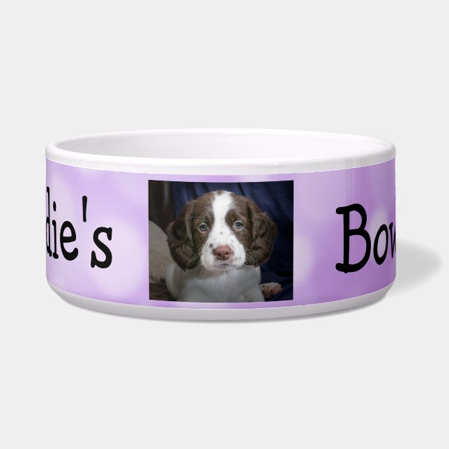 Tigela Foto personalizada - Bolinha de Cachorro Roxo (Frente)