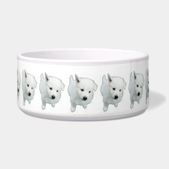 Tigela Fotografia do Fluffy White Puppy (Frente)