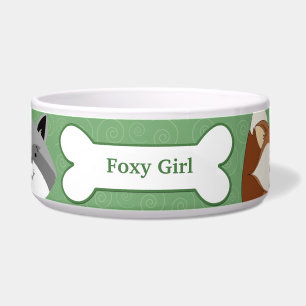 Tigela Fox e bacia feita sob encomenda da comida de cão