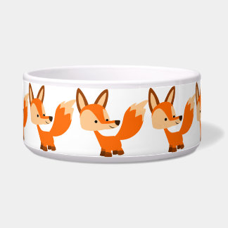 Tigela Fox Pet Bowl, um belo cartoon