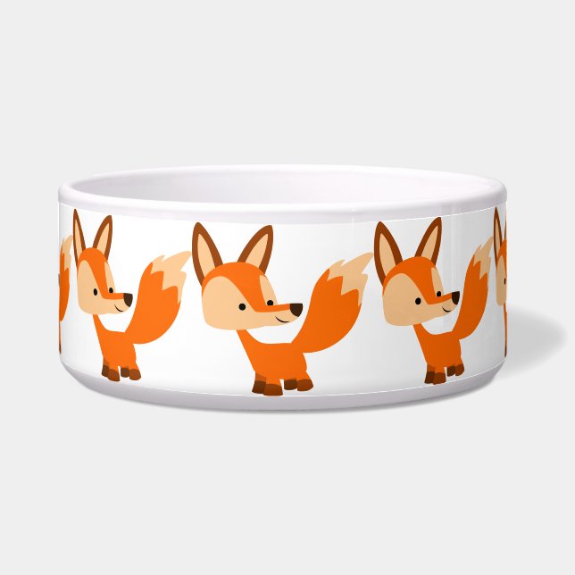 Tigela Fox Pet Bowl, um belo cartoon (Frente)