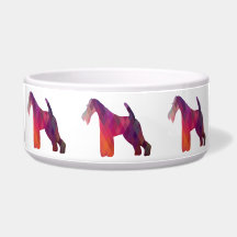 Fox Terrier Geométrico Padrão Silhouette