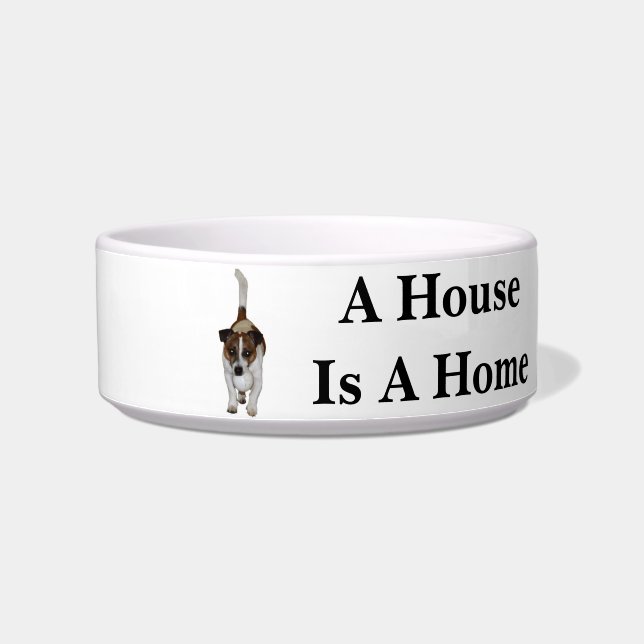 Tigela Fox Terrier Se Sente Em Casa, Pet Cerâmico (Esquerda)