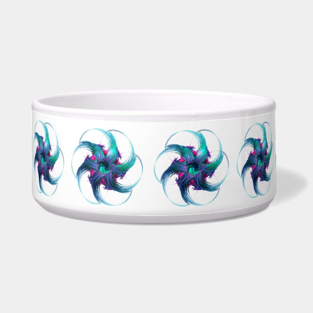 Tigela Fractal Fantasy Roda Pet Bowl Cerâmica (Frente)